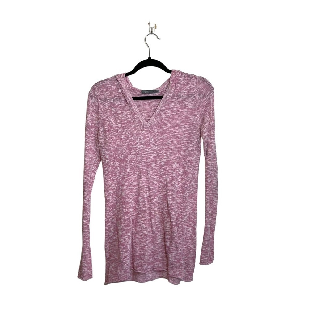 PrAna Gemma Magenta Pink & White Marled Hooded Tunic Sweater Small Women’s